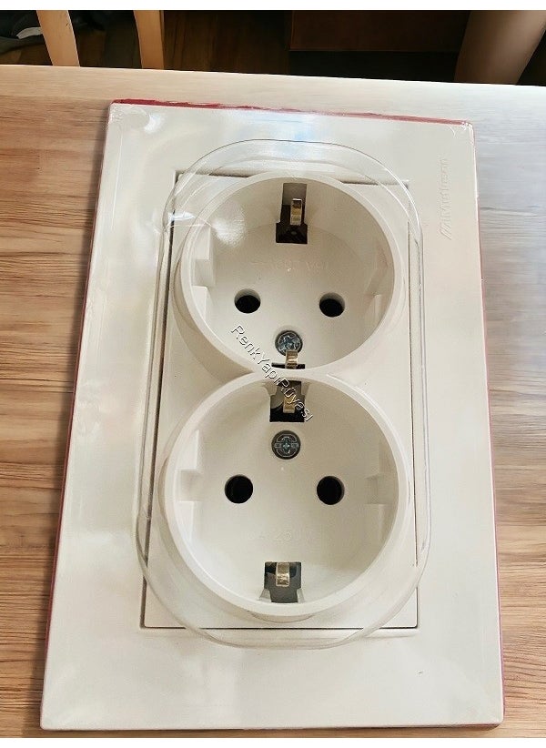 Renk Yapı Rüyası - Grounded Socket, Double Socket, Wall Socket, 2 Pin Socket - Image 1
