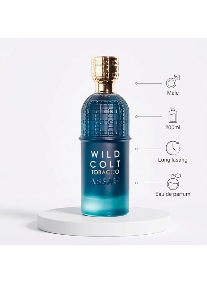 ASSAF Wild Colt Tobacco Eau De Parfum 200ml - Oriental Woody Fragrance for Men & Women - Image 2