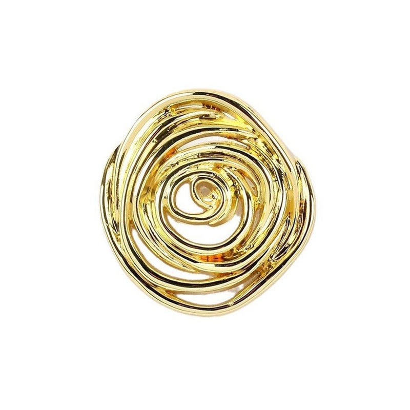 OIDIMS Gold-Tone Spiral Brooch Pins for Women Men Minimalist Metal Corsage Unique Geometric Swirl Brooches Lapel Badge for Suit Coat Jacket Clothes Accessories Unisex Costume Jewelry Graduation Party (Gold-Tone) - Image 1