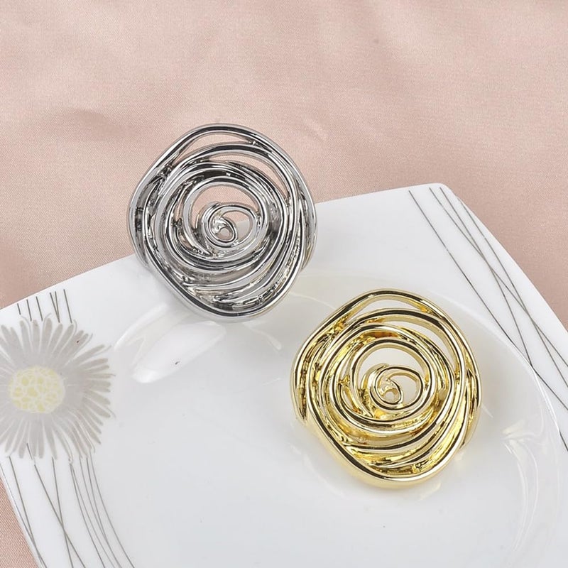 OIDIMS Gold-Tone Spiral Brooch Pins for Women Men Minimalist Metal Corsage Unique Geometric Swirl Brooches Lapel Badge for Suit Coat Jacket Clothes Accessories Unisex Costume Jewelry Graduation Party (Gold-Tone) - Image 4