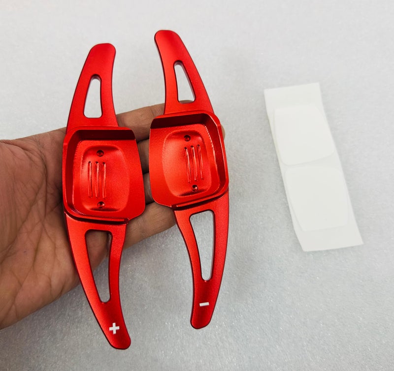 AUTO MT Aluminium Alloy CNC Metal Red Virtus Paddle Shifter Interior Styling Parts Extensions Car VW Virtus Steering Wheel Paddle Shifter Cover. - Image 2