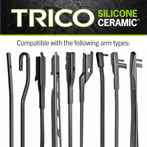 Trico شفرة مساحات زجاج أمامي بديلة من TRICO سيليكون سيراميك 17" سوبر بريميوم (عبوة من 1) ، سهلة التركيب مع طلاء سيراميك لجميع الأحوال الجوية لموديلات سيارات مختارة - Image 4