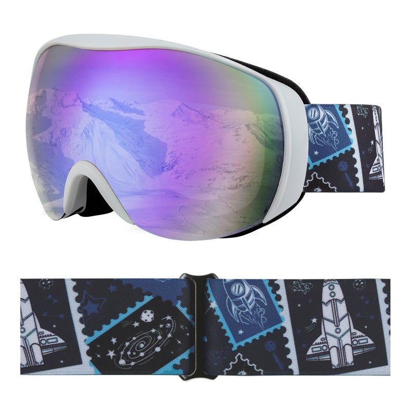 YooxArmor OTG Kids Ski Goggles, Kids Snowboard Goggles for Boys Girls Toddler Youth, Kid Snow Goggles Anti-Fog 100% UV400 Protection Age 6-14 - Image 1