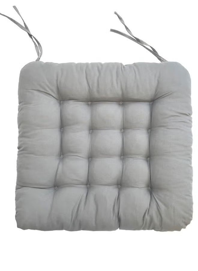 KIIUMI Solid Color Cushion Living Room Dining Room Solid Color Chair Cushions Thicken Tufted Seat Cushion Comfortable Floor Cushion Outdoor Garden Patio Cushions(Grey) - Image 1