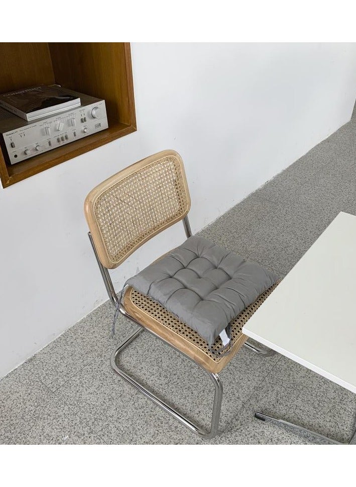 KIIUMI Solid Color Cushion Living Room Dining Room Solid Color Chair Cushions Thicken Tufted Seat Cushion Comfortable Floor Cushion Outdoor Garden Patio Cushions(Grey) - Image 3