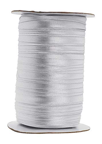 Mandala Crafts 55 Yards 1/2 Inch Metallic Silver Double Fold Bias Tape for Sewing - Bias Binding Tape for Quilting Binding, Hemming, Seam, and Fabric Piping - Image 1