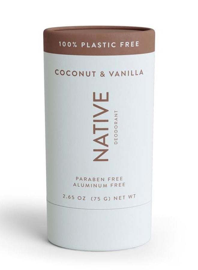 Plastic Free Deodorant Contains Naturally Derived Ingredients, 72 Hour Odor Control | Deodorant for Women & Men, Aluminum Free with Baking Soda, Coconut Oil and Shea Butter | Coconut & Vanilla