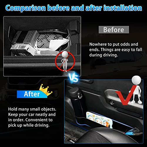 Autorder Door Side Storage Box for Suzuki Jimny 2019-2025 JB64 JB74 Accessories Armrest Phone Container Door Organizer Handle Pocket Tray with Red Mats 2 Pack - Image 4