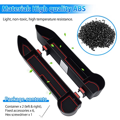 Autorder Door Side Storage Box for Suzuki Jimny 2019-2025 JB64 JB74 Accessories Armrest Phone Container Door Organizer Handle Pocket Tray with Red Mats 2 Pack - Image 3