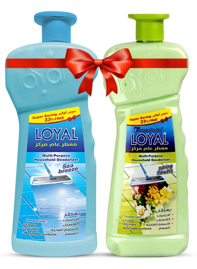 لويال متعدد الاستخدامات للاستخدام المنزلي، عبوتان سعة 2100 مل برائحة نسيم البحر وزهور الربيع