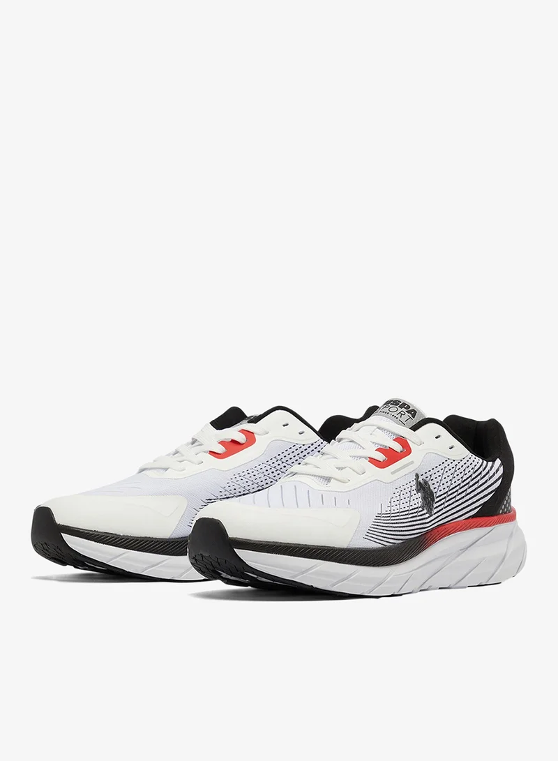 U.S. Polo Assn. White Men's White Low-Top Sneakers - Lightweight Shoes Lace-Up Design, Comfortable for Everyday Outfits for Men | Best Price UAE