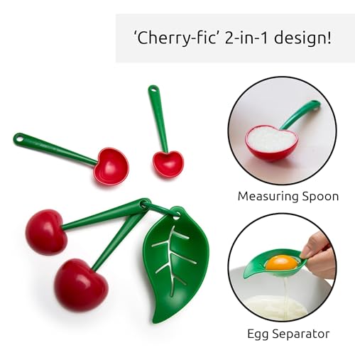 OTOTO Measuring Cups Set - Teaspoons for Dry & Liquid Ingredients, BPA-free & Dishwasher Safe, Funny Gifts, Baking Accessories, Unique Kitchen Gadgets (Mon Cherry) - Image 3