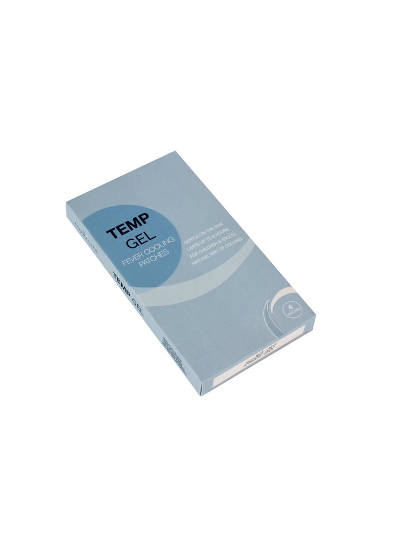 تمب جيل Temp Gel ملصقات جل لتبريد الحمى للأطفال والكبار، 4 ملصقات، تبريد طبيعي يدوم حتى 8 ساعات، لطيفة على البشرة - Image 2