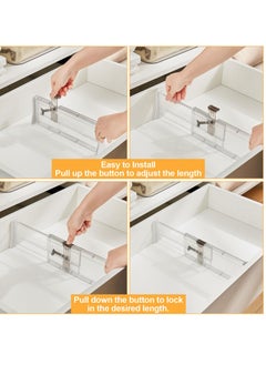 Excefore 4 Pack Adjustable Drawer Dividers, Expandable Drawer Organizer for Clothes, Suitable for Bedroom Bathroom Kitchen Fridge Office Organization and Storage (4" Tall 11"-17" Long)  - Image 5