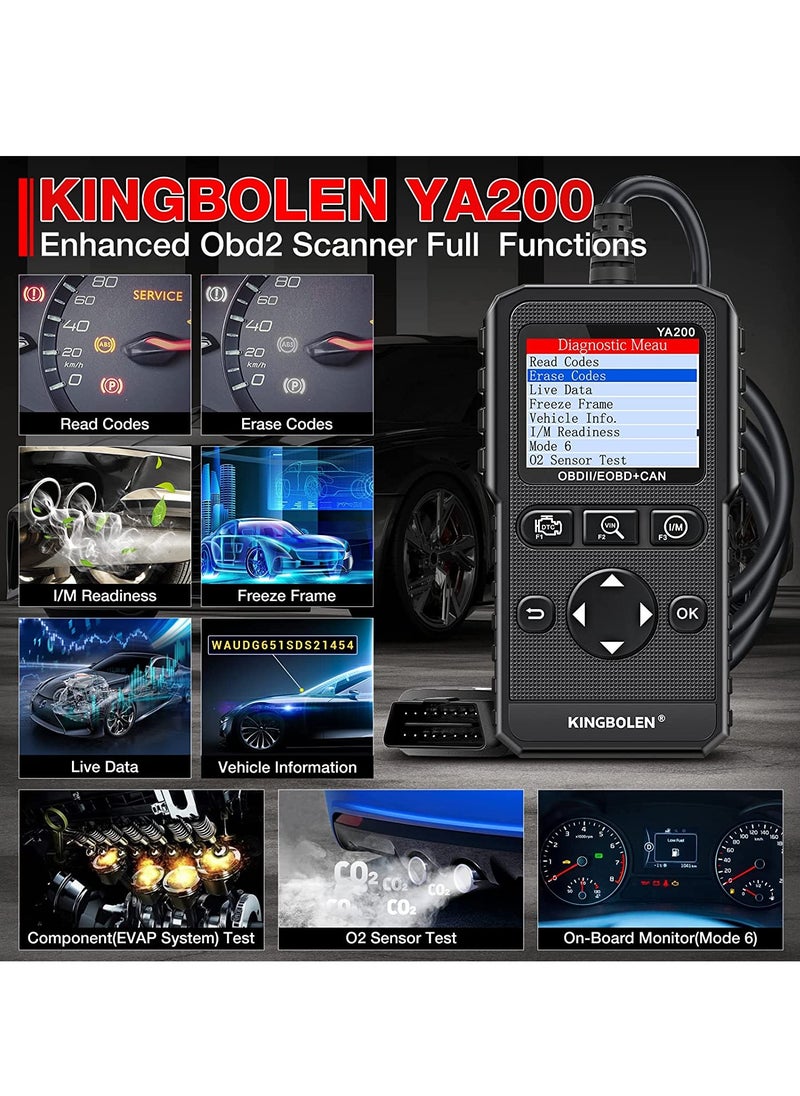 kingbolen - KINGBOLEN YA200 OBD2 Scanner, Car OBD2 Code Reader Check Engine Light - Image 1