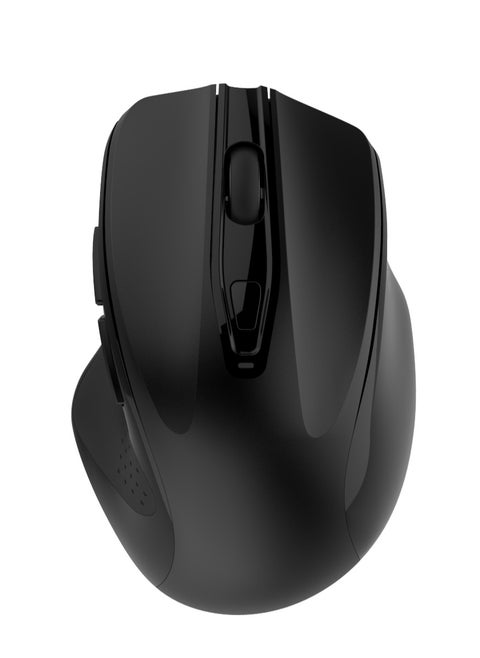 ماوس Volkano Aurum Series القابل لإعادة الشحن، بلوتوث 5.2 و2.4 جيجا هرتز لاسلكي من النوع C، منفذ USB قابل لإعادة الشحن، نطاق تشغيل يصل إلى 10 أمتار، مستقبل USB Nano، يدعم Windows XP/Vista/7/8/10/Mac، أسود.