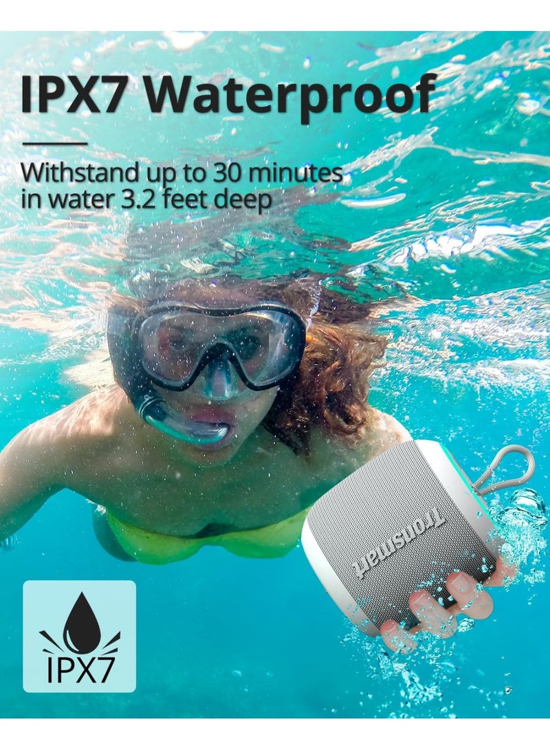 Tronsmart T7 Mini Portable Bluetooth 5.3 Speaker – 15W 360° Stereo Sound, 18-Hour Playtime, IPX7 Waterproof, Compact Wireless Speaker for Home, Outdoor & Travel (Grey) - Image 3