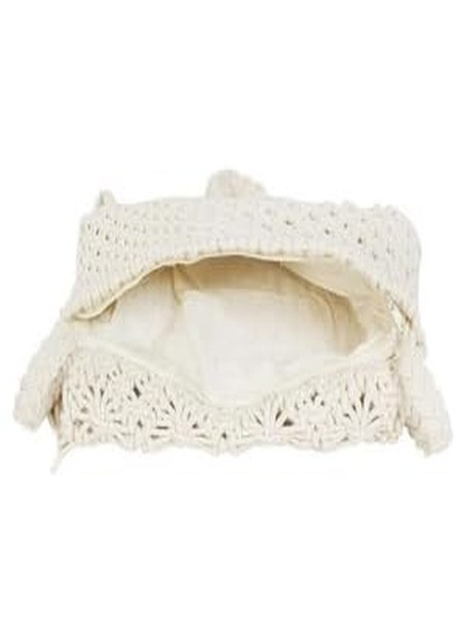 تي إم إس حقيبة كروسبودي من المكرمية من تي إم إس، حقيبة كتف بوهيمية منسوجة يدويًا للنساء، 25 سم × 20 سم، لون أبيض كريمي، حقيبة كتف بوهيمية بحزام قابل للتعديل للاستخدام اليومي - قطعة واحدة - Image 2