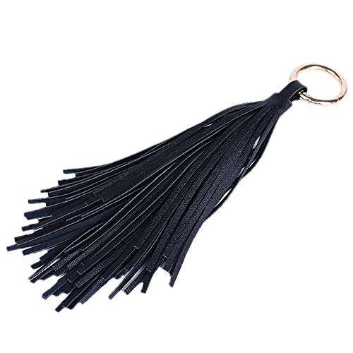ZOONAI Women Leather Tassel Keychain Car Keyring Holder Bag Wallet Purse Decorations - Image 1