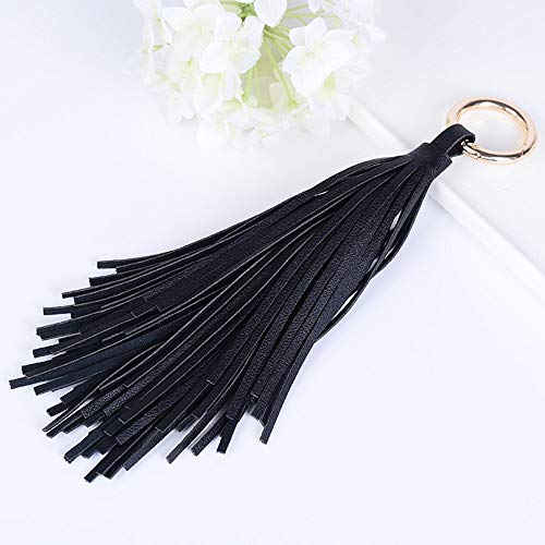 ZOONAI Women Leather Tassel Keychain Car Keyring Holder Bag Wallet Purse Decorations - Image 3