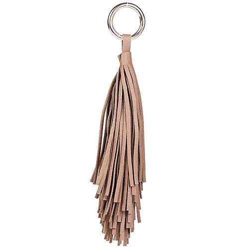 ZOONAI Women Leather Tassel Keychain Car Keyring Holder Bag Wallet Purse Decorations - Image 2