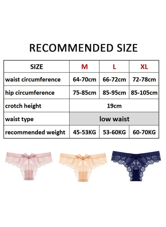 Muyixin سروال داخلي نسائي مثير من الدانتيل مع رباط - 3 قطع شفافة - Image 2