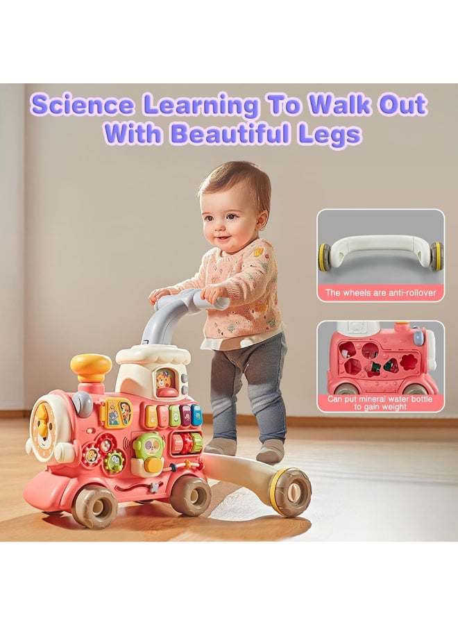 COGNIKIDS عربة مشي للأطفال 3 في 1 مع بخار وموسيقى | اجلس والعب، عربة دفع، مفاتيح بيانو | لعبة تعليمية متعددة الوظائف للأطفال مع بخار وأصوات وأضواء واقعية للأطفال الصغار - Image 4