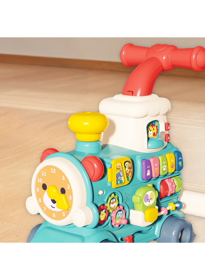 COGNIKIDS عربة مشي للأطفال 3 في 1 مع بخار وموسيقى | اجلس والعب، عربة دفع، مفاتيح بيانو | لعبة تعليمية متعددة الوظائف للأطفال مع بخار وأصوات وأضواء واقعية للأطفال الصغار - Image 5