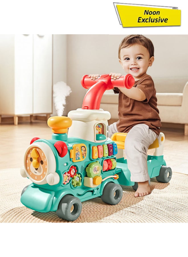 COGNIKIDS عربة مشي للأطفال 3 في 1 مع بخار وموسيقى | اجلس والعب، عربة دفع، مفاتيح بيانو | لعبة تعليمية متعددة الوظائف للأطفال مع بخار وأصوات وأضواء واقعية للأطفال الصغار - Image 1