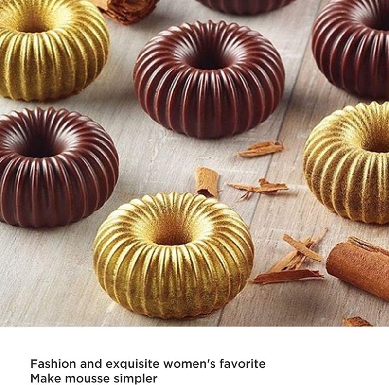 OCPO Kitchen قالب سيليكون صغير من OCPO Kitchen لخبز الموس والكيك، قالب حلوى فرنسية للمعجنات، الدونات، الشوكولاتة، البراوني، الجيلي (6 تجاويف) - Image 4