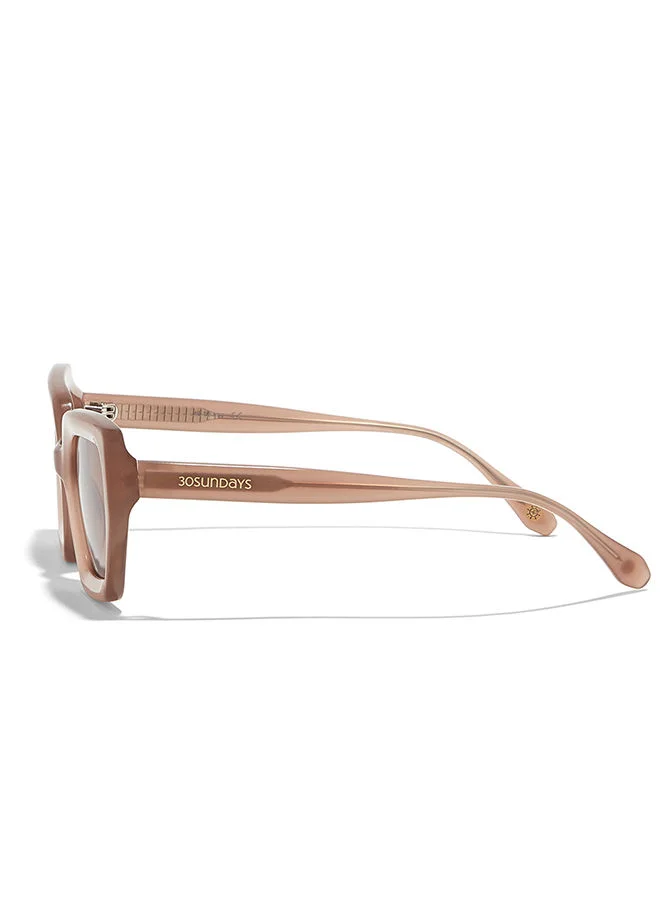 30Sundays 30Sundays PHOENIX,Women Sunglasses, Cat Eye Sunglasses, UV Protection: UV400 (Beige,Brown)