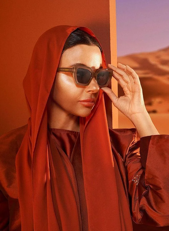 30 سندايز نظارات شمسية فينيكس للنساء عين القطة حماية من الأشعة فوق البنفسجية  بيج بني