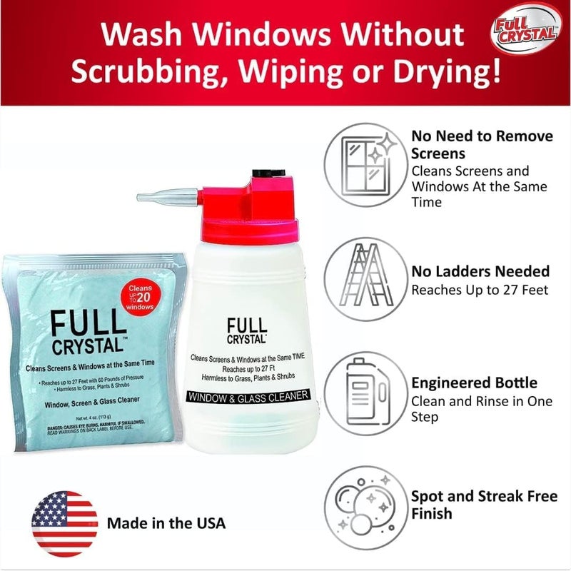 Full Crystal Refill Kit - 1 lb. Bag of Crystal Powder Exterior Window Cleaner for Glass and Screens - Cleans Up to 80 Windows - Shipped Product Packaging May Vary - Image 5