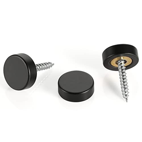 kvohlum 20 PCS Screw Covers Caps (Solid Brass Construction) Mirror Screws Fasteners, Sign Advertising Hardware, 3/5" Diameter, Black - Image 5
