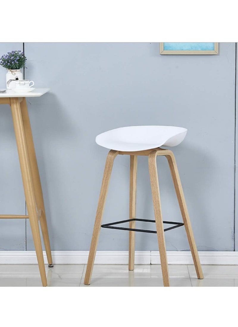 Neo Front Neo Front Bar Chair PP White with Solid Wood Base with a Stylish Look and Heavy Load Bearing Legs.  TC-Y108B- White  - Image 2