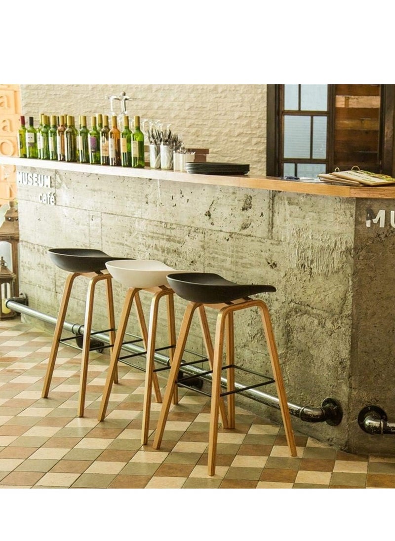 Neo Front Neo Front Bar Chair PP White with Solid Wood Base with a Stylish Look and Heavy Load Bearing Legs.  TC-Y108B- White  - Image 3