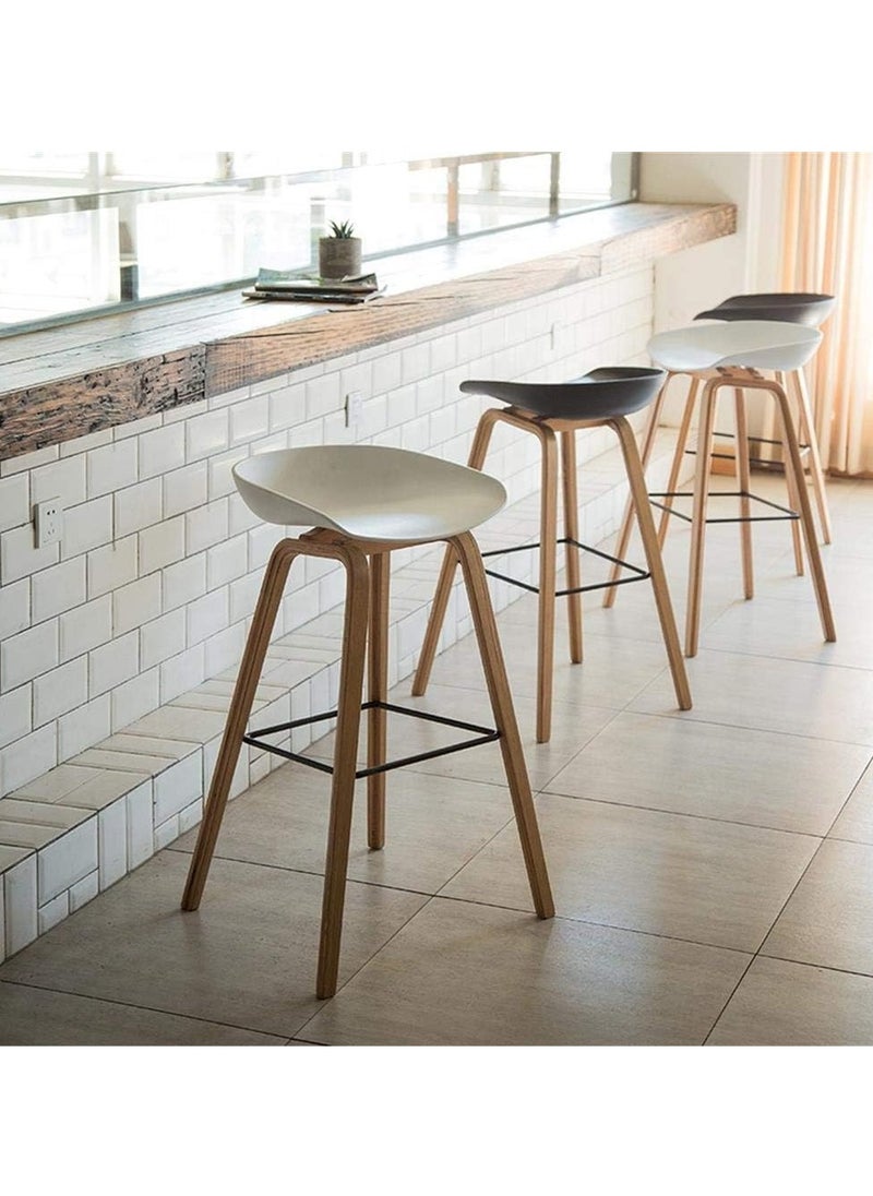 Neo Front Neo Front Bar Chair PP White with Solid Wood Base with a Stylish Look and Heavy Load Bearing Legs.  TC-Y108B- White  - Image 4