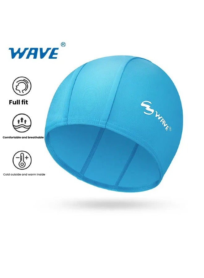 WAVE Swimming Cap - Waterproof Silicone Sport Swim Hat with Ear Protection, Extra-Large Design for Long Hair, Unisex Adult Swim Cap for Men and Women - Image 3