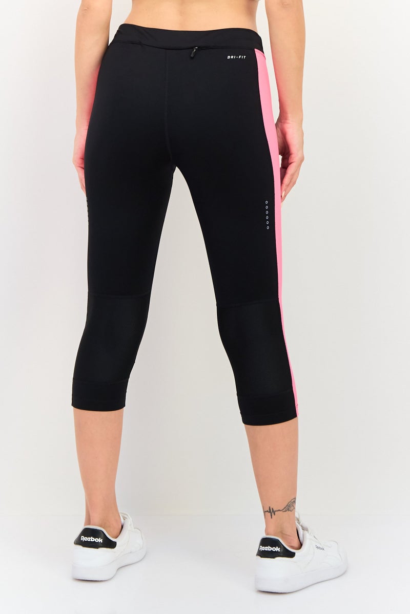 Nike Women Sportswear Fit Drawstring Running Capri Leggings, Black - Image 2