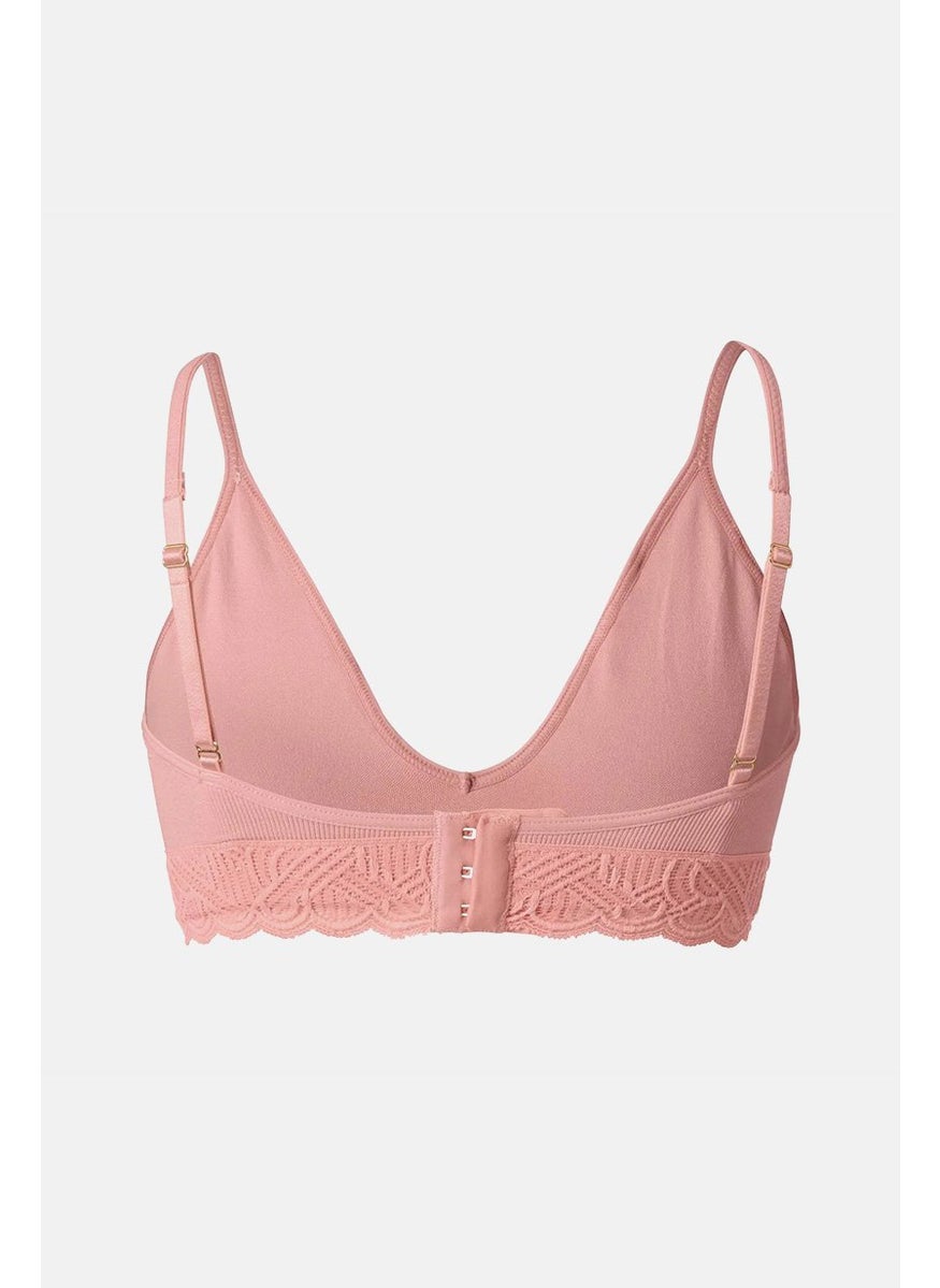 Tchibo Women Padded Seamless Unlined Soft Bra, Coral  - Image 3