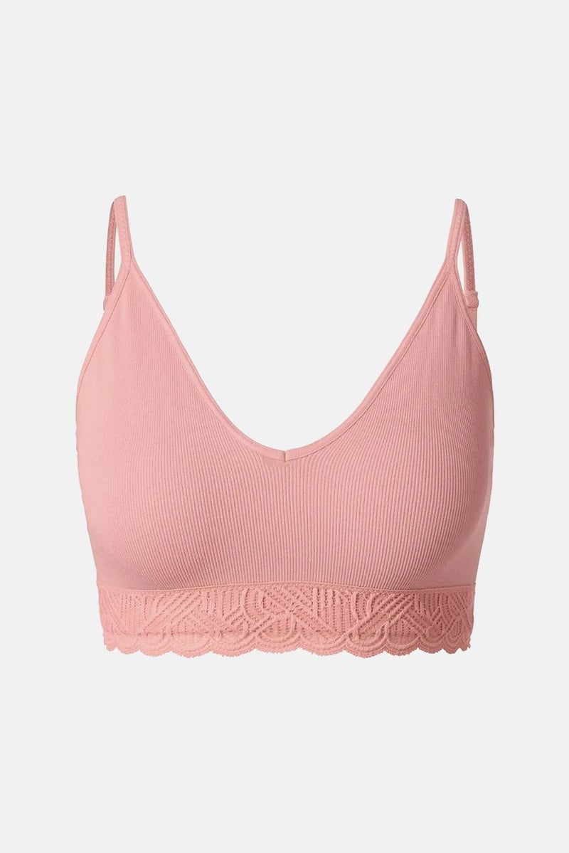 Tchibo Women Padded Seamless Unlined Soft Bra, Coral - Image 2