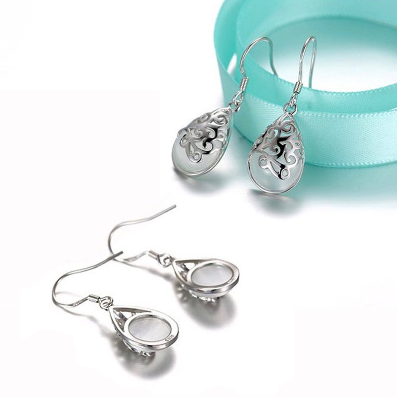 KEETEEN Wishing Tree 925 Sterling Silver Teardrop Filigree Dangle Earrings for Women (Classical hook) - Image 3