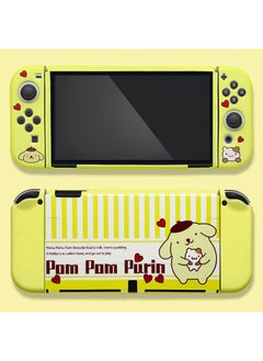 Switch Protective Case Silicone Case Split NS Sticker Accessories OLED Host Cute Soft Case Handle Peripheral Color Case-Product Color:Love Pudding Bear (OLED Special)