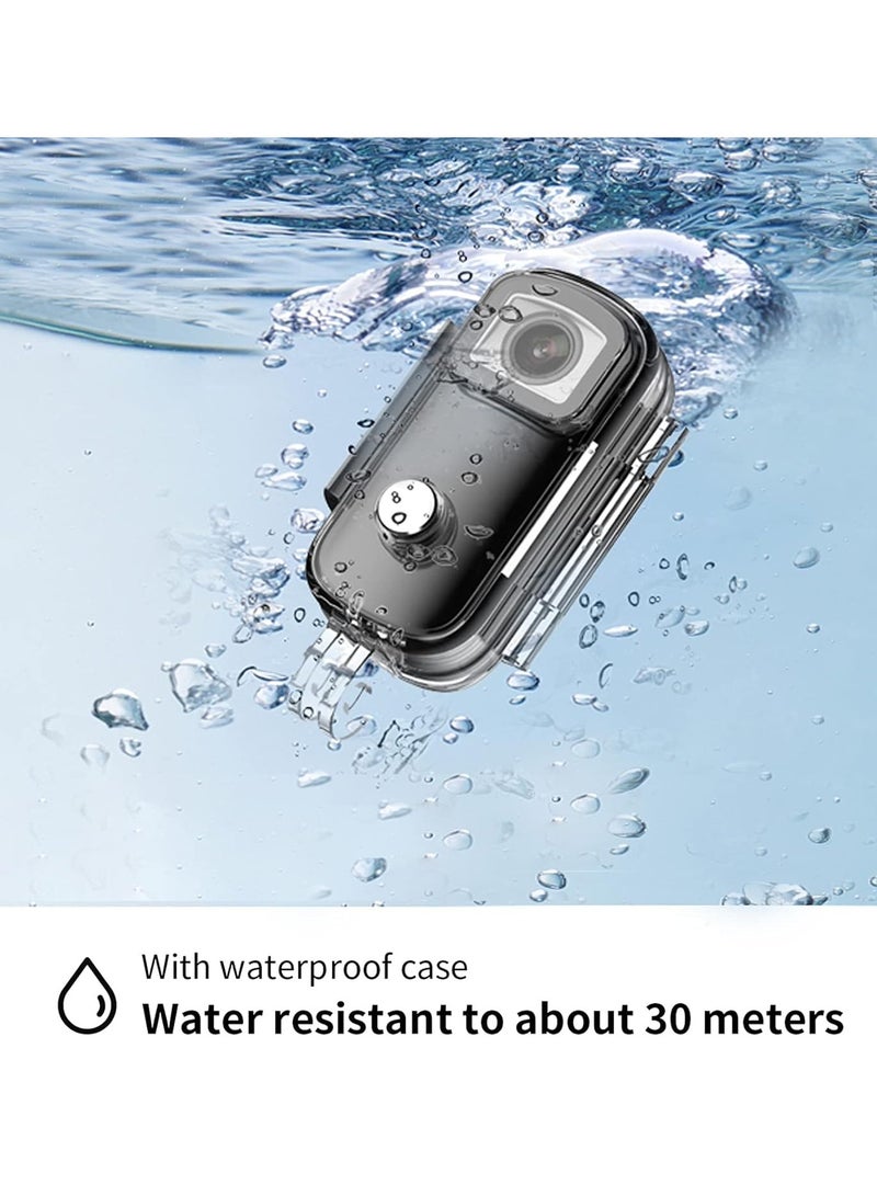 C100 Small Thumb Action Camera, 1080P 30FPS Waterproof Sports Video Camera, WiFi Wireless 15MP Imaging with Wearable Accessories for Travel, Sports, Vlog, Weighs 1 oz,(Black) - Image 3