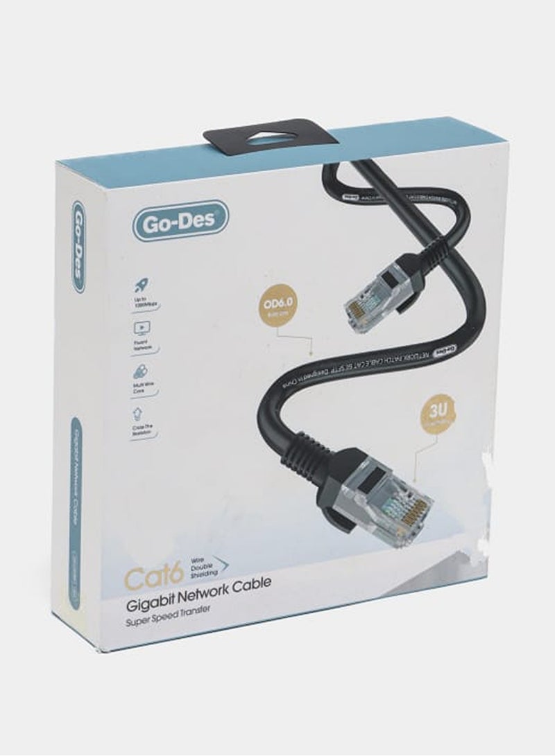 Go-des 15M Gigabit Network Cable Super Speed Cat6 Double Shield Wire - Image 1