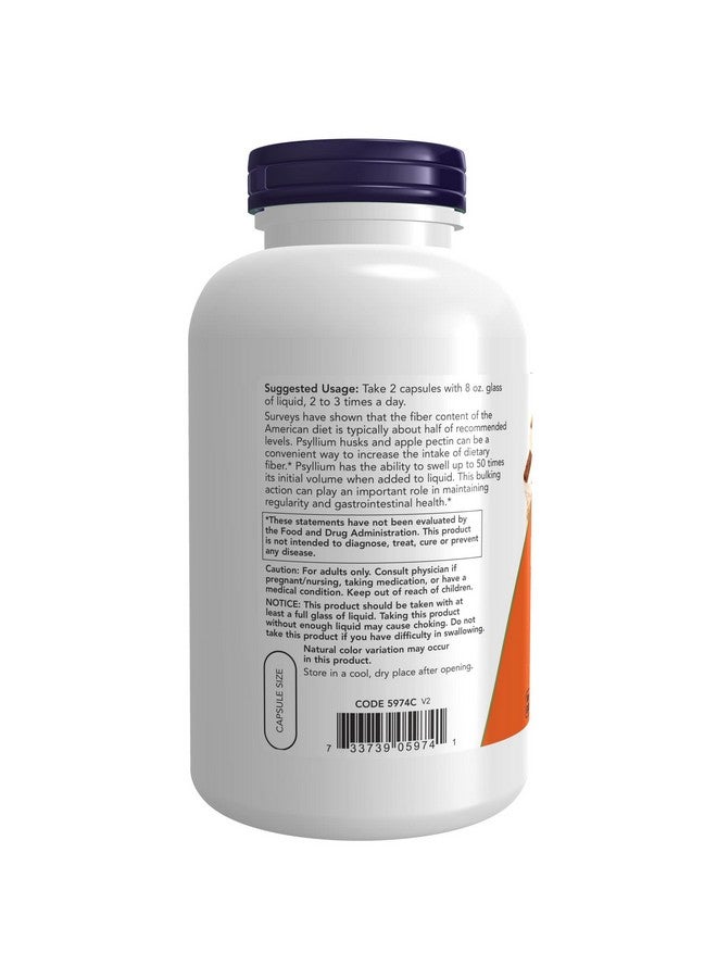 now Supplements Psyllium Husk Caps 700 Mg With 50 Mg Of Apple Pectin Intestinal Health* 360 Veg Capsules - Image 4