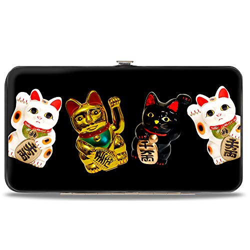 Buckle Down Buckle-Down womens Buckle-down Hinge - Maneki Neko Lucky Cats Gold/Black/White Wallet, Multicolor, 7 x 4 US - Image 2