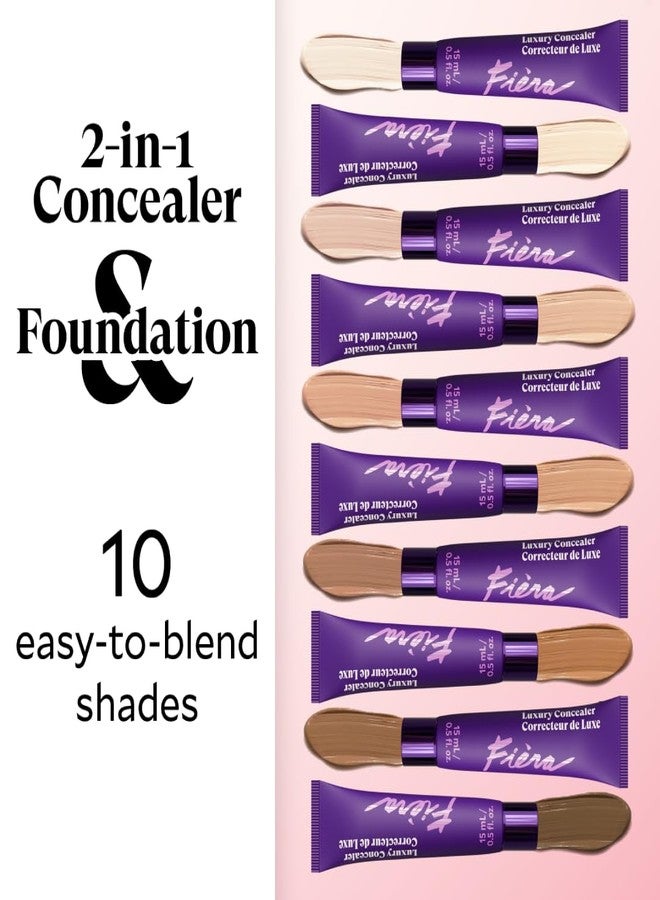 Fièra Luxury Concealer & Foundation with Anti-Aging Ingredients - Full Coverage for Dark Circles, Wrinkles, Fine Lines, and Spots, All-Day Wear For Mature Skin - Sand, 0.5 FL. OZ. / 15 ML - Image 2