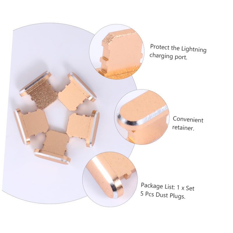 Golden Charging Port Dust Covers Max Plugs Flexible Design Easy to Use - Image 5