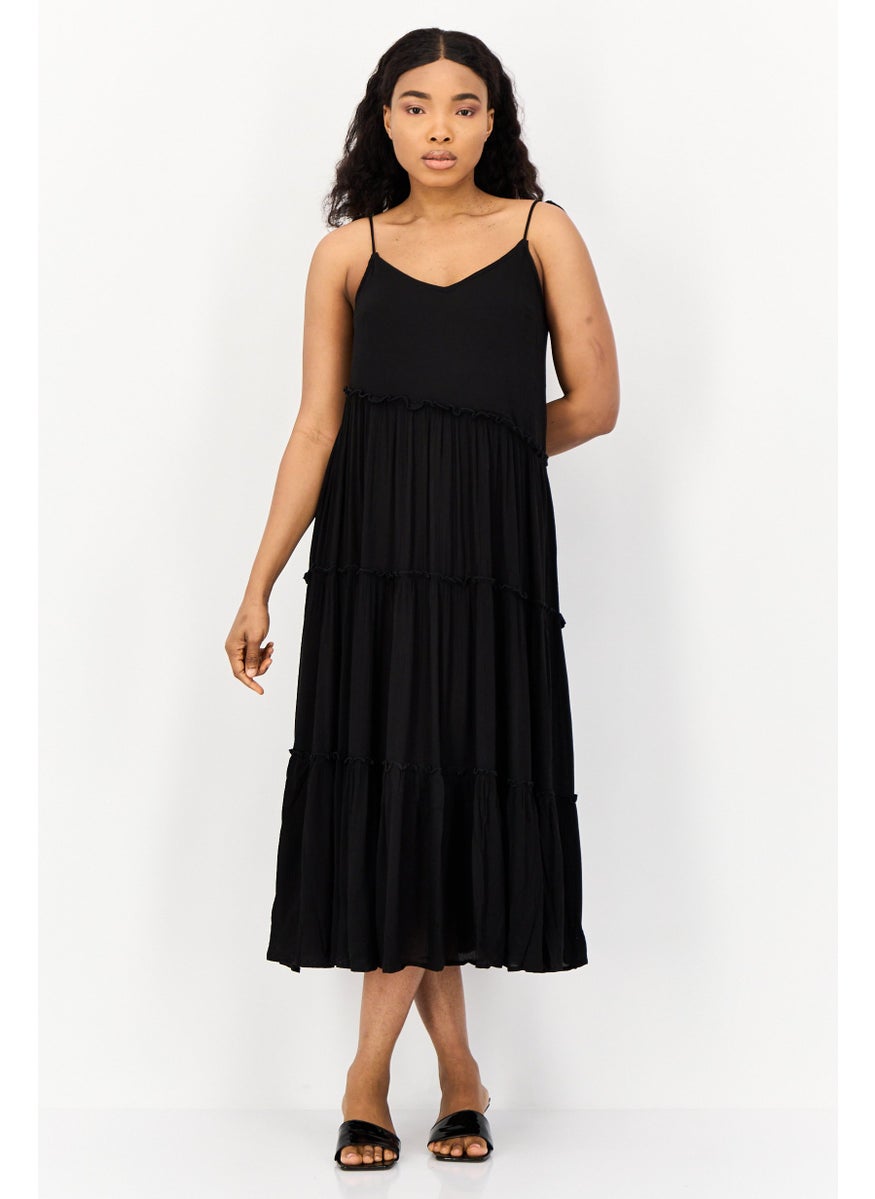 BRAVE SOUL Women Plain Tiered Dress, Black  - Image 1